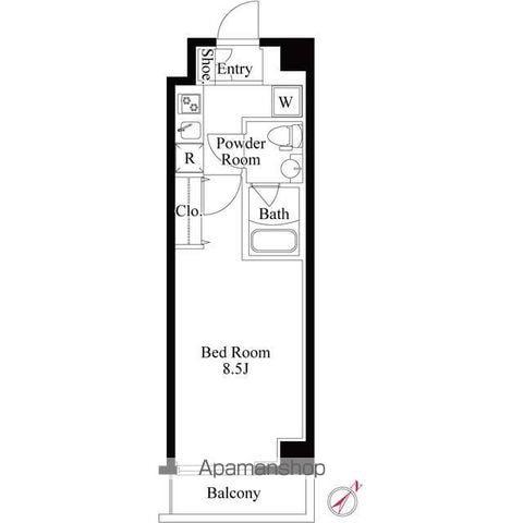 GRAN PASEO神楽坂(1K/4階)の間取り写真