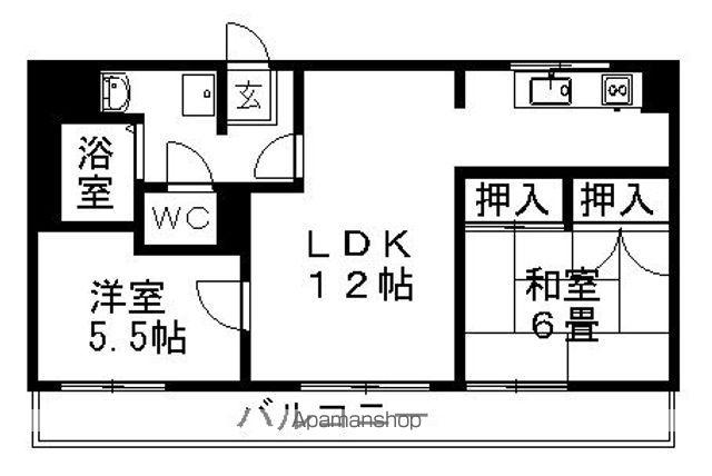 セカンドタウン(2LDK/2階)の間取り写真