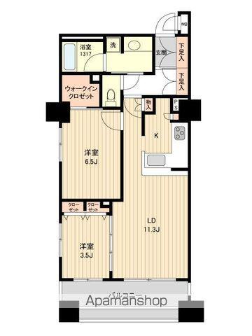 HF銀座レジデンスイースト(2LDK/2階)の間取り写真