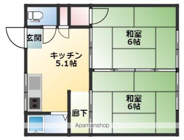 遠藤アパート(2K/1階)の間取り写真