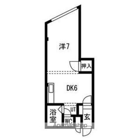 NYパレス(1DK/2階)の間取り写真