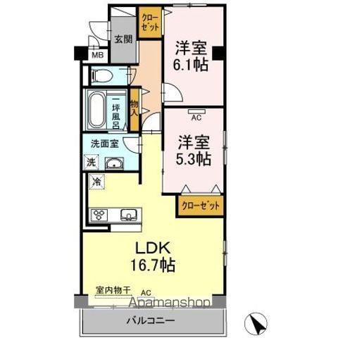 ポラリス(2LDK/3階)の間取り写真