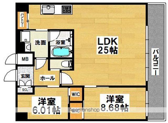 プレジオ帝塚山(2LDK/14階)の間取り写真