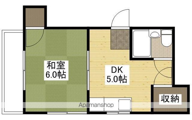 中村ビル(1DK/3階)の間取り写真