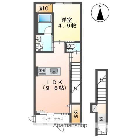 エスポア森本Ⅰ(1LDK/2階)の間取り写真