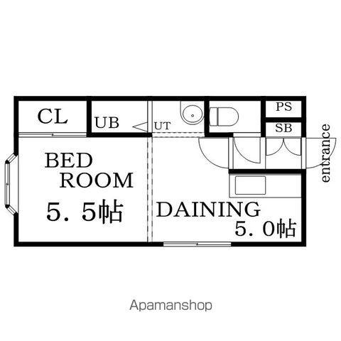 ピュアコート南郷(1DK/3階)の間取り写真