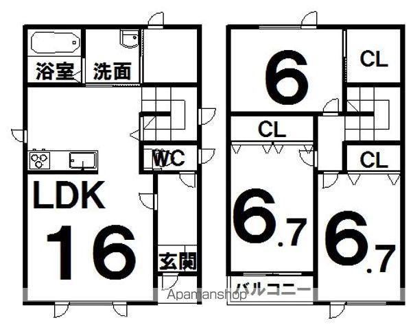 根室本線 西帯広駅 徒歩45分 2階建 築16年(3LDK)の間取り写真