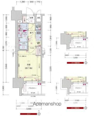 プレサンス金山コネクト(1K/9階)の間取り写真