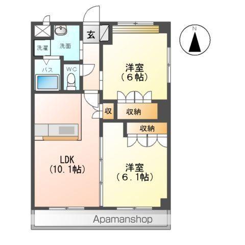 ロイヤルガーデン(2LDK/1階)の間取り写真