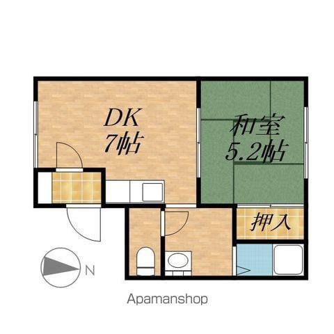 ヴィラージュ藤(1DK/1階)の間取り写真