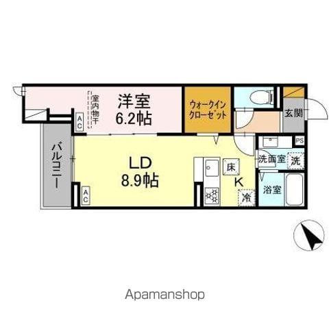 CRADLE(1LDK/1階)の間取り写真