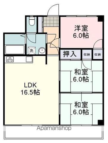 丸仲ビル(3LDK/4階)の間取り写真