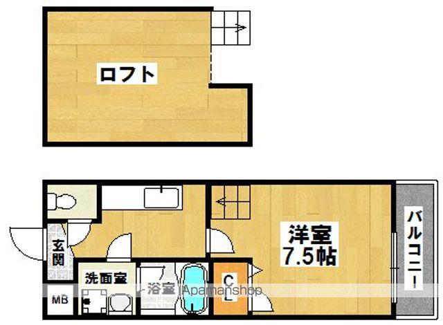 パルコート清水Ⅱ番館(1K/2階)の間取り写真