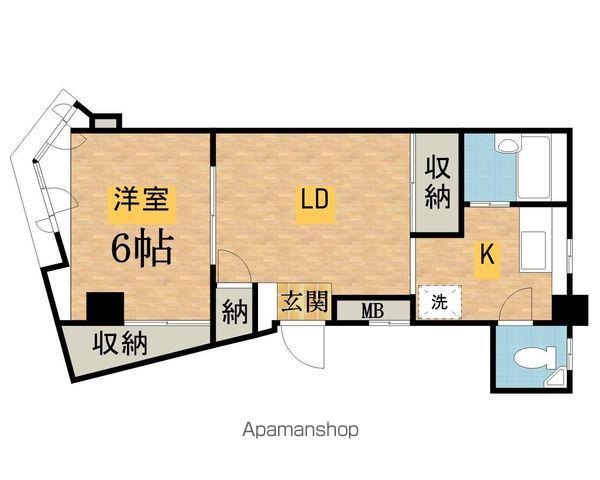 ふじビル(1LDK/2階)の間取り写真