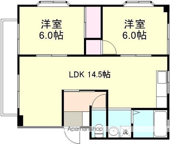 コーポ小野(2LDK/2階)の間取り写真