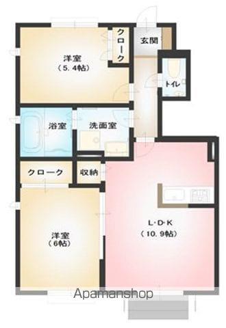 ソラーナ土居田(2LDK/1階)の間取り写真