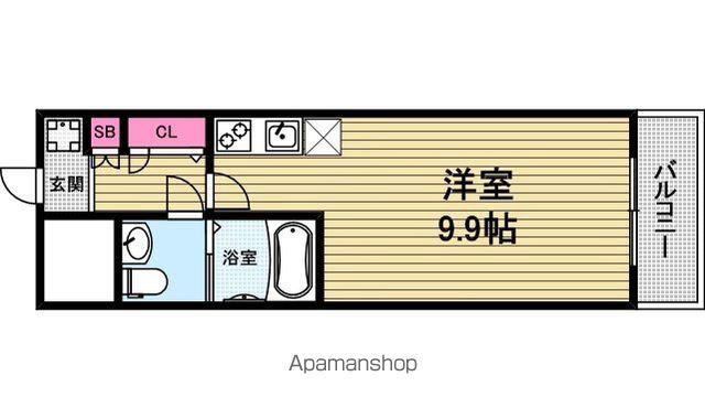 グランド上町(ワンルーム/8階)の間取り写真