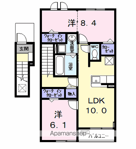 カーサみやびⅧ(2LDK/2階)の間取り写真
