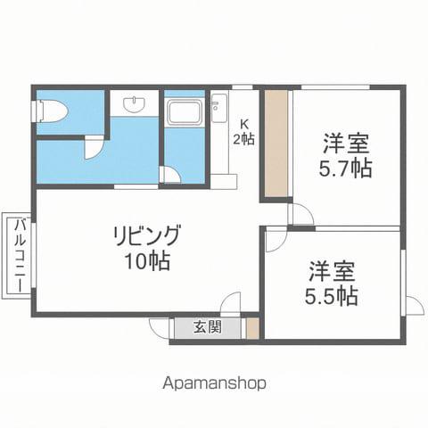 ハイツ210 1号館(2LDK/1階)の間取り写真