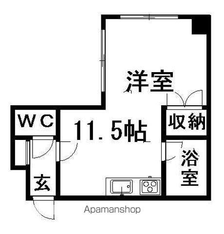 クロストン34(1DK/2階)の間取り写真