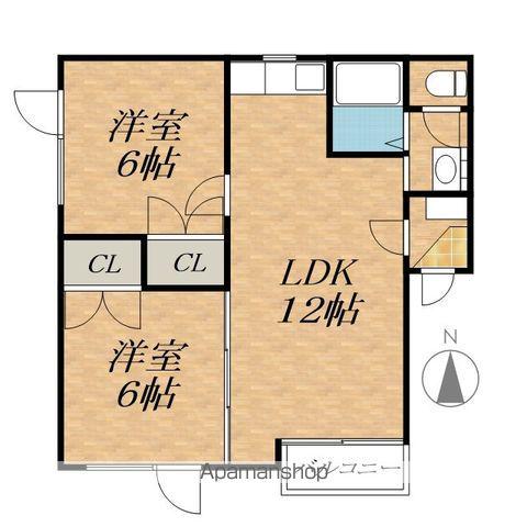 レジデンスマンワⅣ(2LDK/2階)の間取り写真