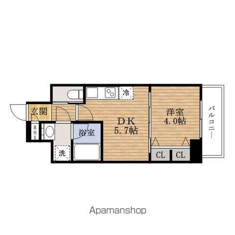 SPLENDIDE安土町(1DK/10階)の間取り写真