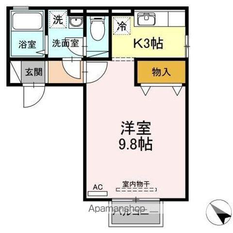 セジュールさくら(1K/2階)の間取り写真