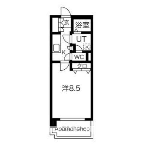 リビングステージ広瀬川(1K/5階)の間取り写真