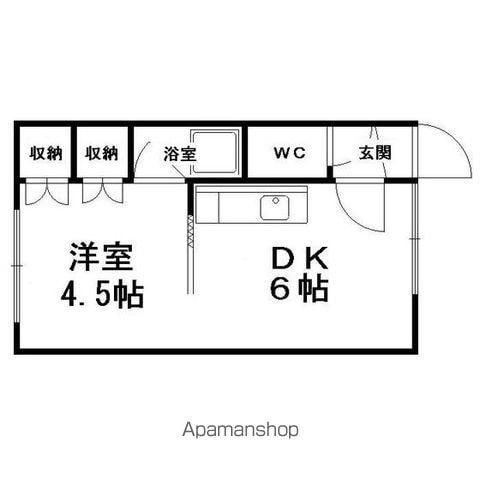コーポラスまどか(1DK/1階)の間取り写真