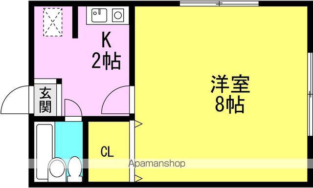 エレガンス(1K/2階)の間取り写真