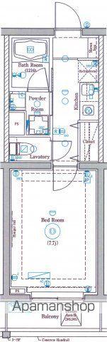DIPS墨田イーストⅡ(1K/2階)の間取り写真