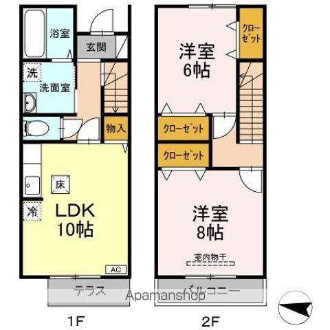 フォンドール　Ⅰ(2LDK)の間取り写真