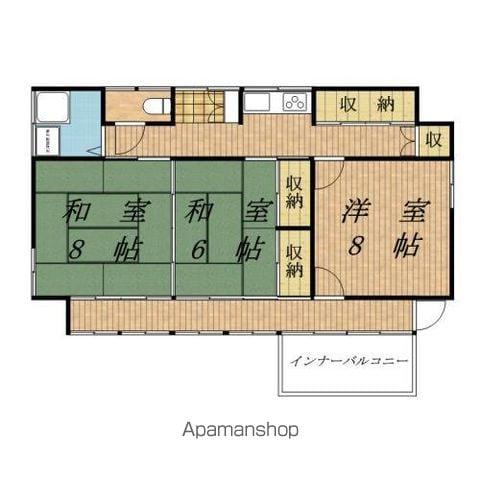 長野県下伊那郡阿南町 2階建 築51年(3K)の間取り写真