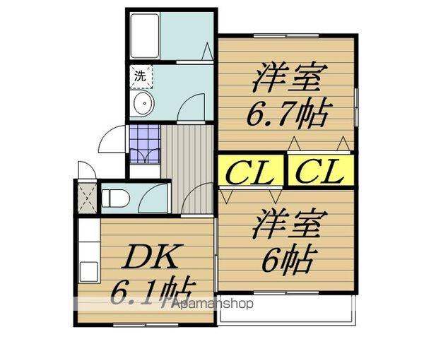 パストラーレ(2DK/2階)の間取り写真