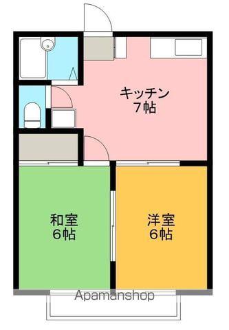 サニーサイド33(2DK/2階)の間取り写真