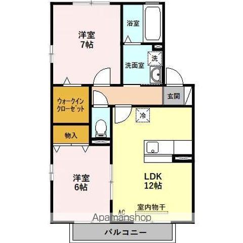 リビングタウン本郷(2LDK/2階)の間取り写真