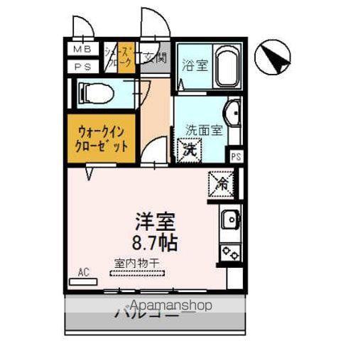 エーデルハウス(ワンルーム/2階)の間取り写真