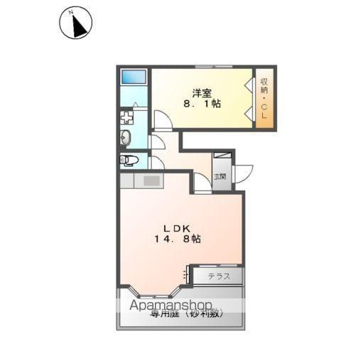 マリアージュⅡ(1LDK/1階)の間取り写真