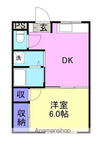 クリーンハイツB棟(1DK/1階)の間取り写真