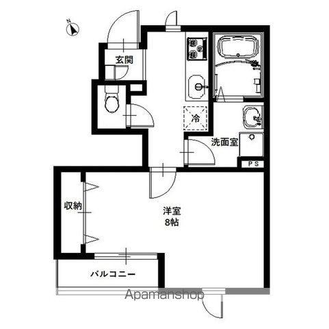 リーブル木下(1K/1階)の間取り写真