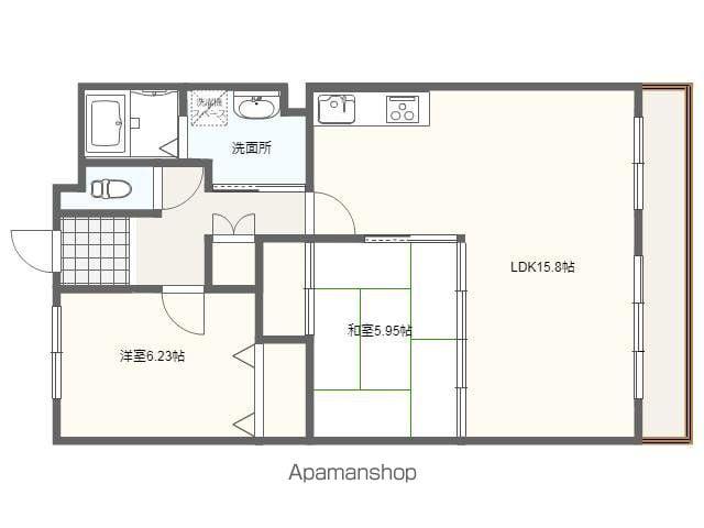 シティ・ライフ グランヴィーネ星ヶ丘 A(2LDK/5階)の間取り写真