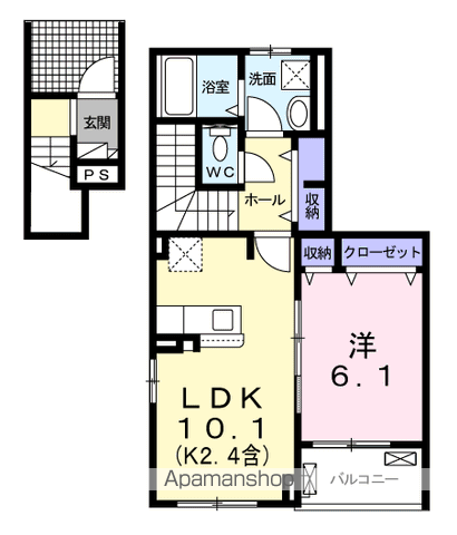 シュトラール(1LDK/2階)の間取り写真
