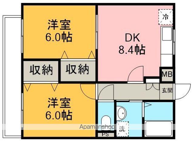 第5レジデンスアゼリア(2DK/3階)の間取り写真