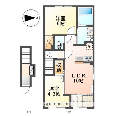 セラヴィ(2LDK/2階)の間取り写真