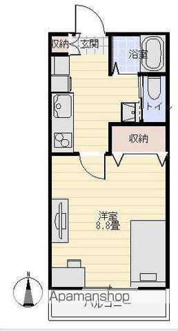 ウエストガーデンⅡ(1K/2階)の間取り写真