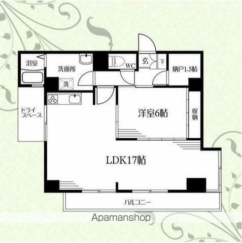 横浜山手高栄マンション(1SLDK/2階)の間取り写真