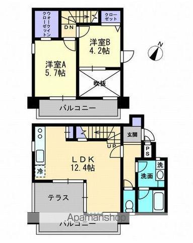 キュービックパレス(2LDK/2階)の間取り写真