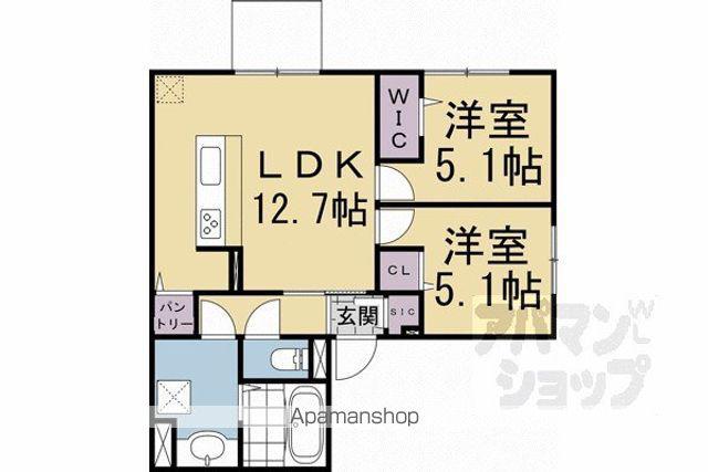 GRAMM桃山筑前(2LDK/3階)の間取り写真