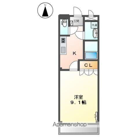 グランドパレス堀越(1K/2階)の間取り写真