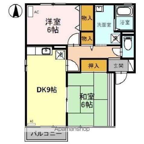 メゾンHIRO(2DK/1階)の間取り写真
